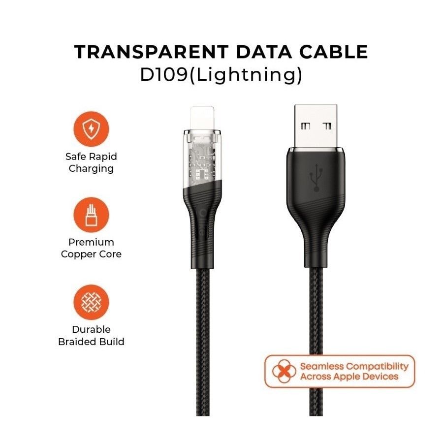 Olike D109L Kabel Data Fast Charging Iphone 2.4A Kabel Cas Iphone Pengisian Cepat Original