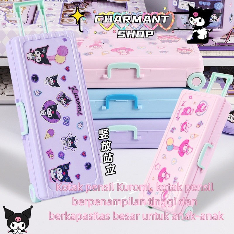 

【CHARMANT】Tempat Pensil Stiker Kartun Kotak Alat Tulis Large Capacity Kasus Troli Kotak Alat Tulis Lucu stiker Pensil Kotak