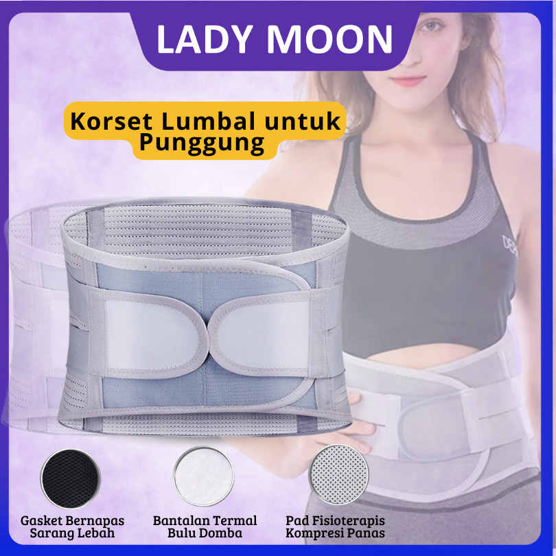 Lady Moon⭐GARANSI 1 TAHUN⭐Pria Wanita Korset Nyeri Pinggang Punggung Korset Lumbal Sabuk Dukungan Ko