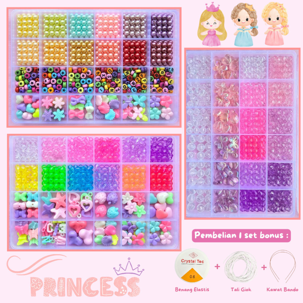 DIY Meronce Manik Manik Mainan Edukasi Anak Beads Manik manik gelang Manik manik gelang