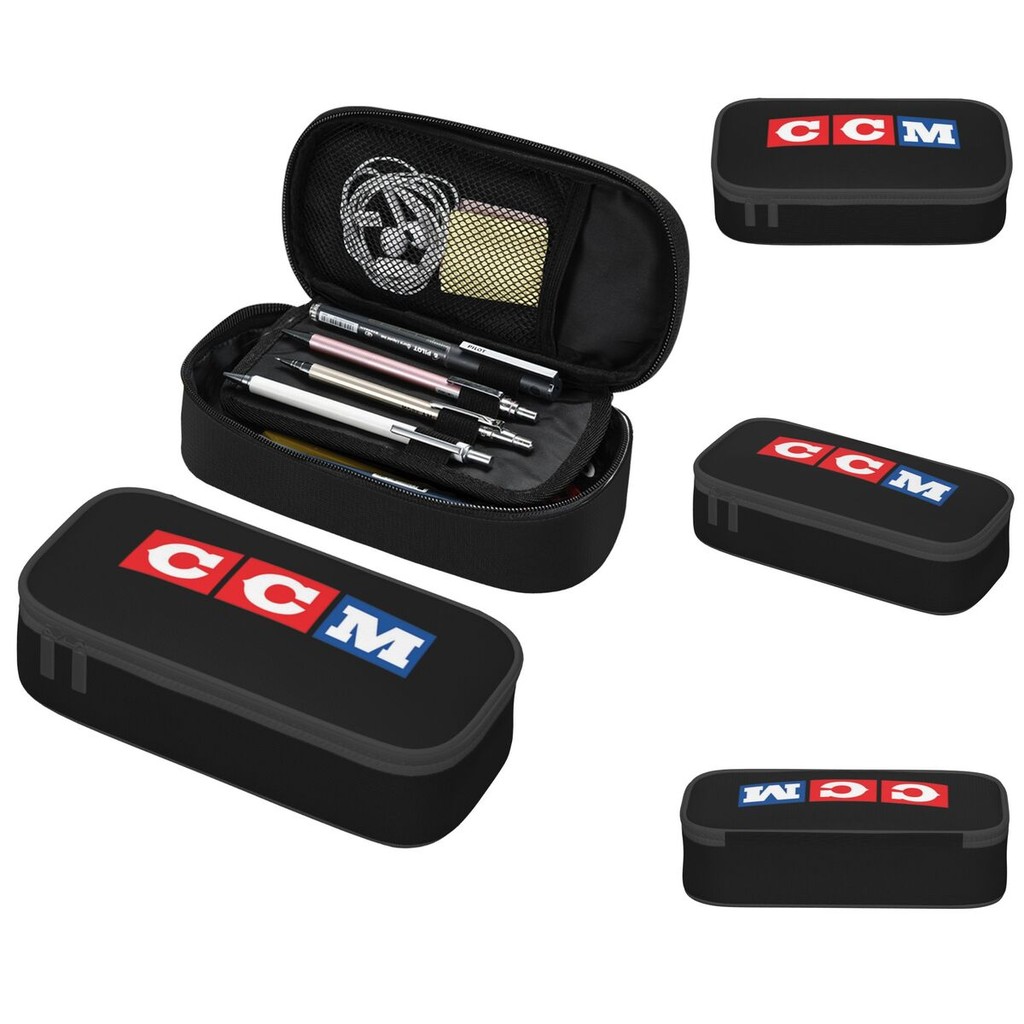 

CCM Retro Ice Hockey Logo Pencil Cases Big Capacity Pen Bags Pen Box Pencil Pouch For Boys Girls Students Stationery School