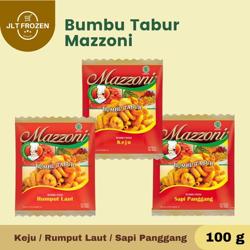 

Bumbu Tabur Mazzoni (Keju / Rumput Laut / Sapi Panggang/ BBQ / Balado/ Jagung Bakar) - 100g