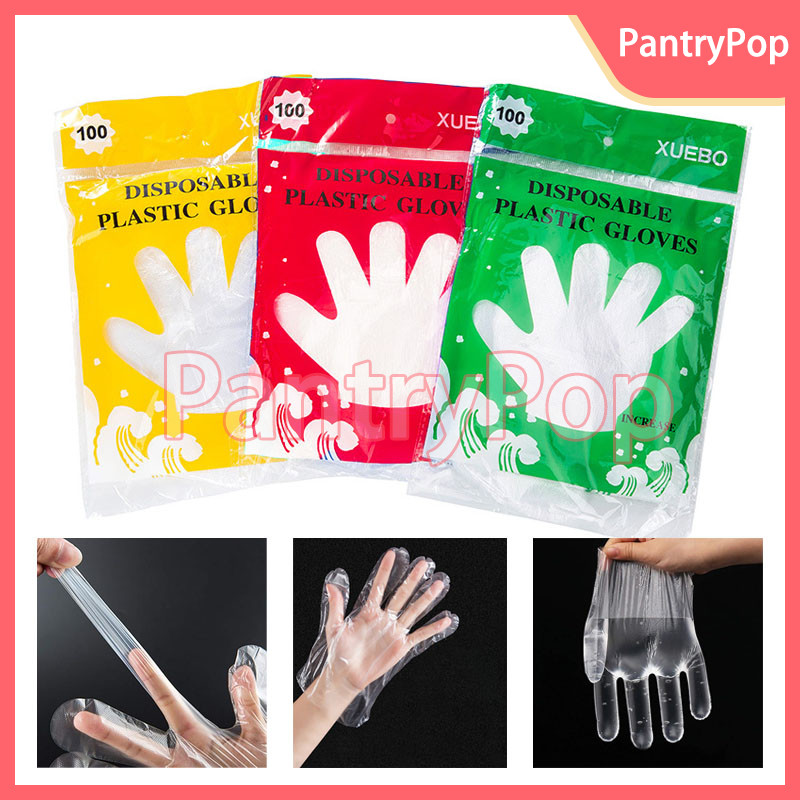 3 Kantong 300 Pcs Sarung Tangan Plastik Sekali Pakai / Sarung Tangan Makan Sekali Pakai / Sarung Tan
