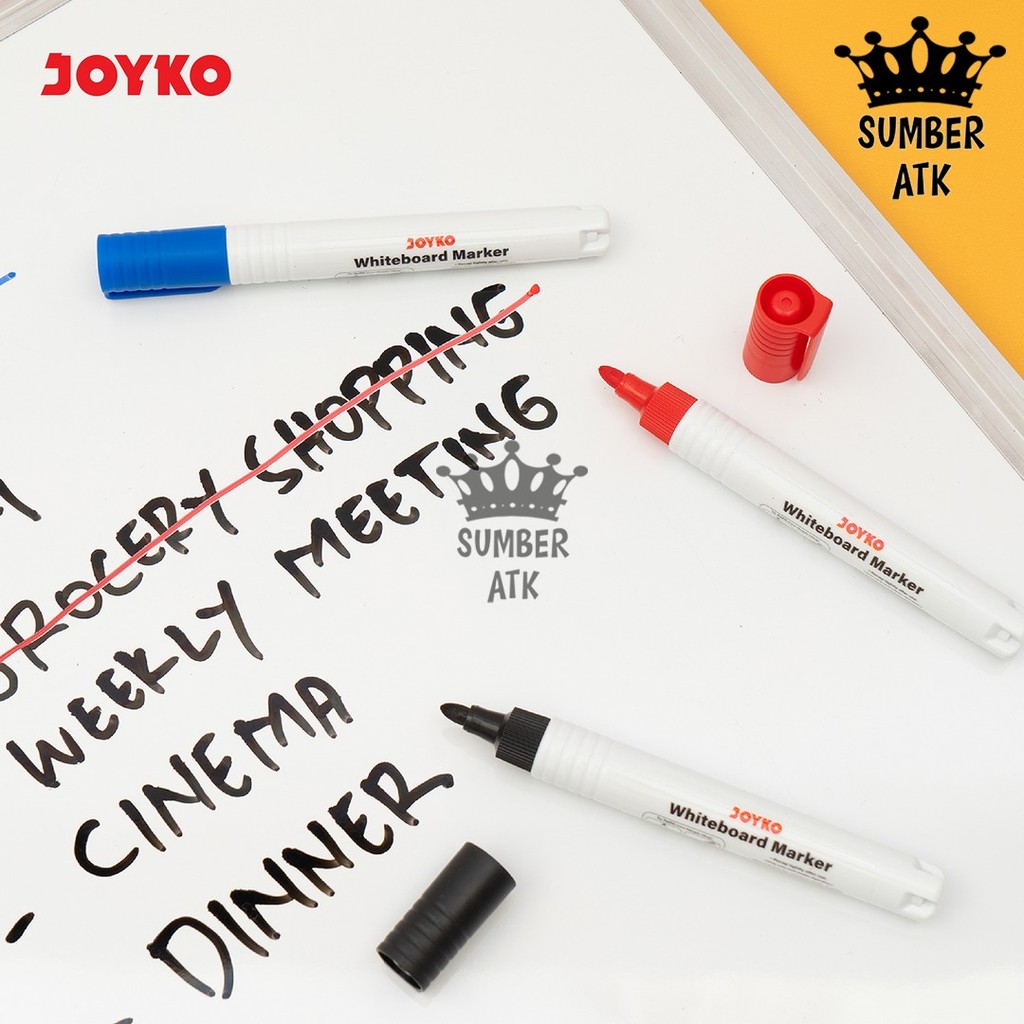 

Ay00! Whiteboard Marker Spidol Papan Tulis Dapat Dihapus Joyko WM-70 1 LUSIN ( 12 PCS ) Black Blue
