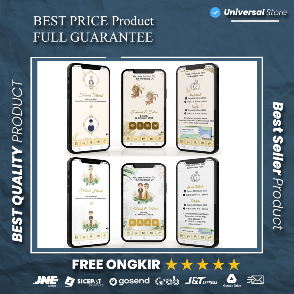 JSON Website Template Undangan Pernikahan WordPress Wedding Invitation Digital Kekinian Rustic