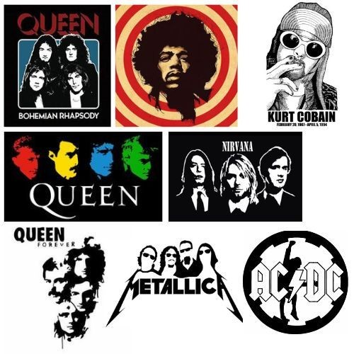 

Stiker Band Musik Grunge & Rock Klasik - Nirvana, Oasis, Beatles Stiker Pack