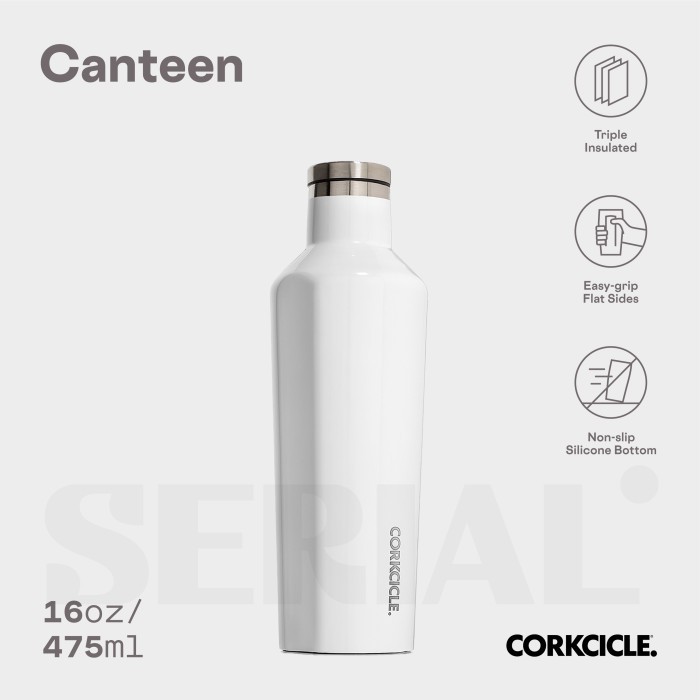 BEST -CORKCICLE Canteen 16oz - Classic White
