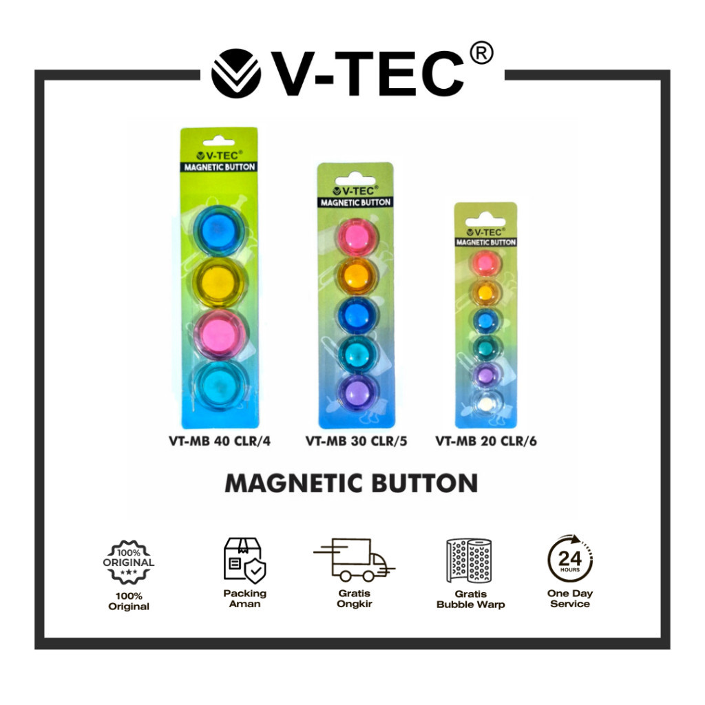 

V-TEC Magnetic Button Solid / Clear