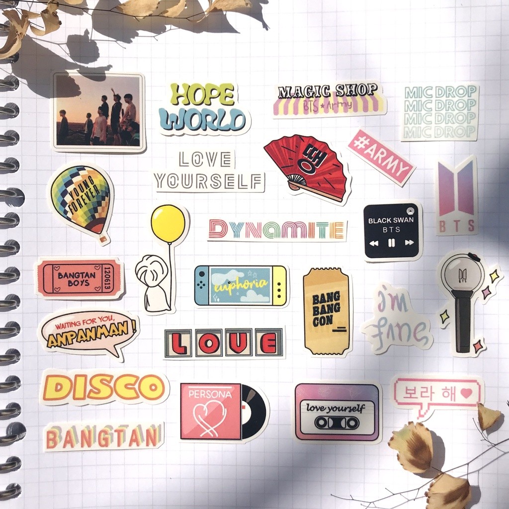 

PROMO AMBYAR Stiker motif kpop B T S untuk LETTERING HP LAPTOP buku custom sticker bangtan TERMURAH