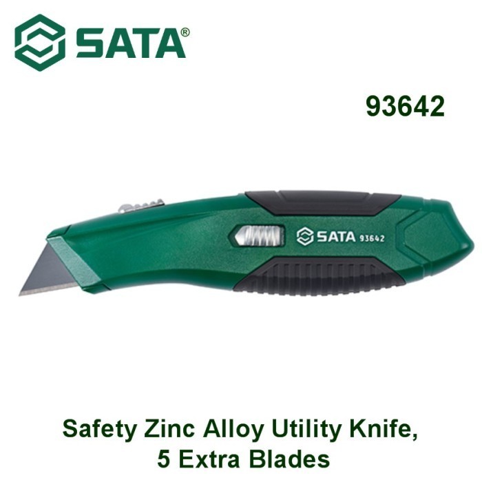 

Pisau Cutter Utilitas Paduan Seng, 5 Bilah Ekstra 93642 Safety Zinc Alloy Utility Knife, 5 Extra Blades