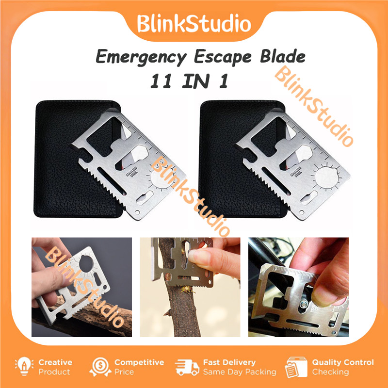 Survival Kit Tool Card / 11 in 1 Solid Card Wallet Multi Fungsi Pocket