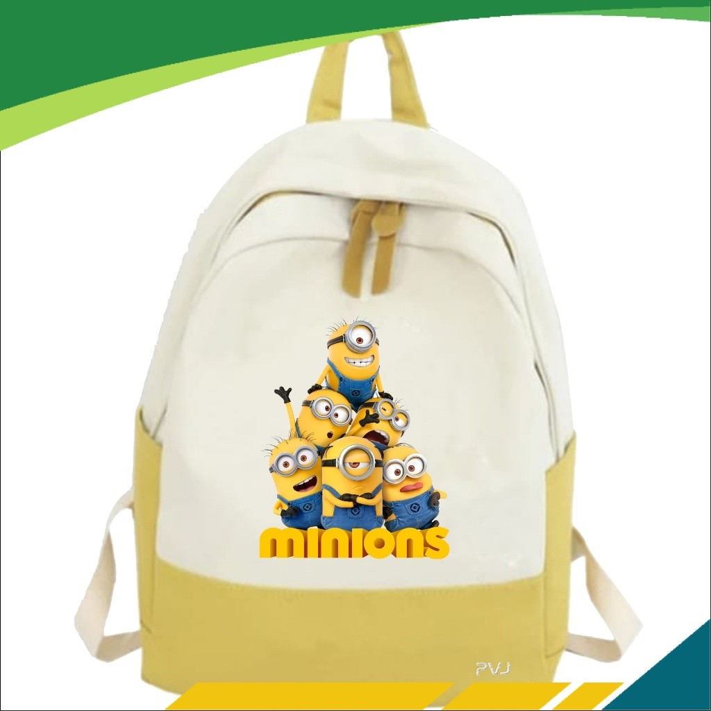MF Terbaru Tas Sekolah Anak Perempuan Laki Laki SMP SMA Kuliah Ransel Original Backpack Minion Fashi