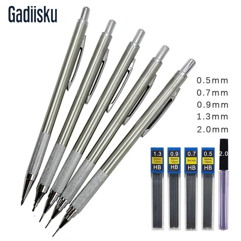 

【Pengiriman 24 jam】Pensil Mekanik Y&X 5 Ukuran (0.5 / 0.7 / 0.9 / 1.3 / 2.0mm) - Aluminium Ringan untuk Anak SD & Tugas Menggambar