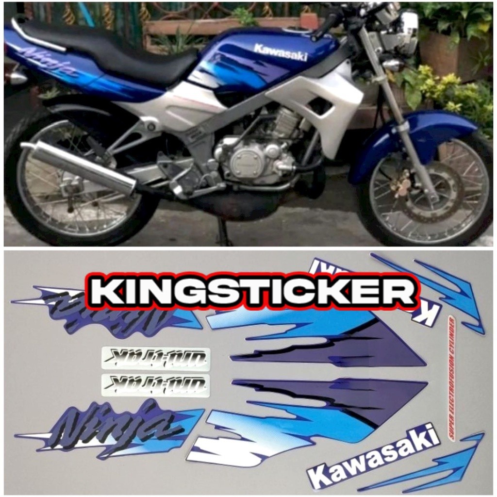 Striping stiker motor Kawasaki ninja kis 1996 1997 1998 Full Biru