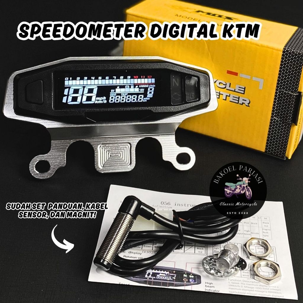 SPEEDOMETER KTM MOS DIGITAL SPIDOMETER DIGITAL KTM MOS SET SENSOR SPEED UNIVERSAL SPEDO FULL DIGITAL