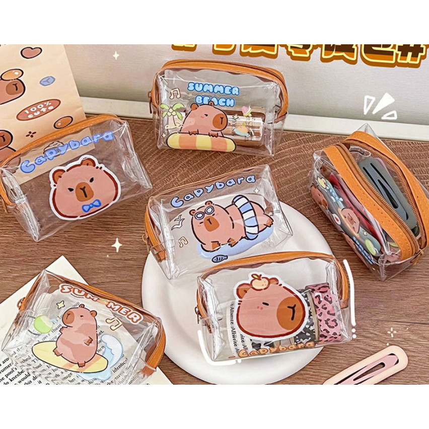 

Tempat pensil kotak transparant capybara