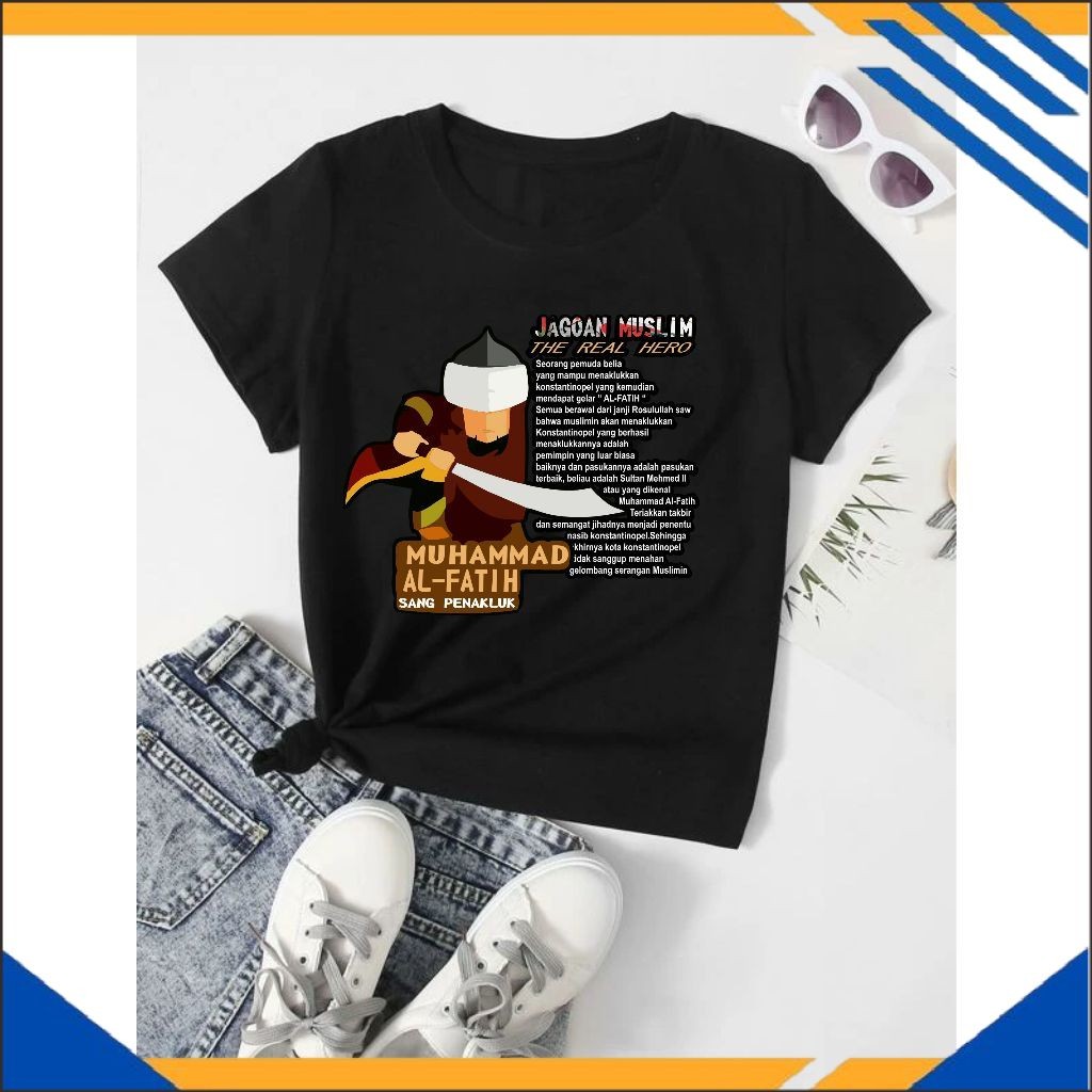 AHZ Kaos Tshirt Anak Muhammad AL Fatih Motif Muslim Islami Keren Unisex Usia 1-10 Thn Fashion Kids 1