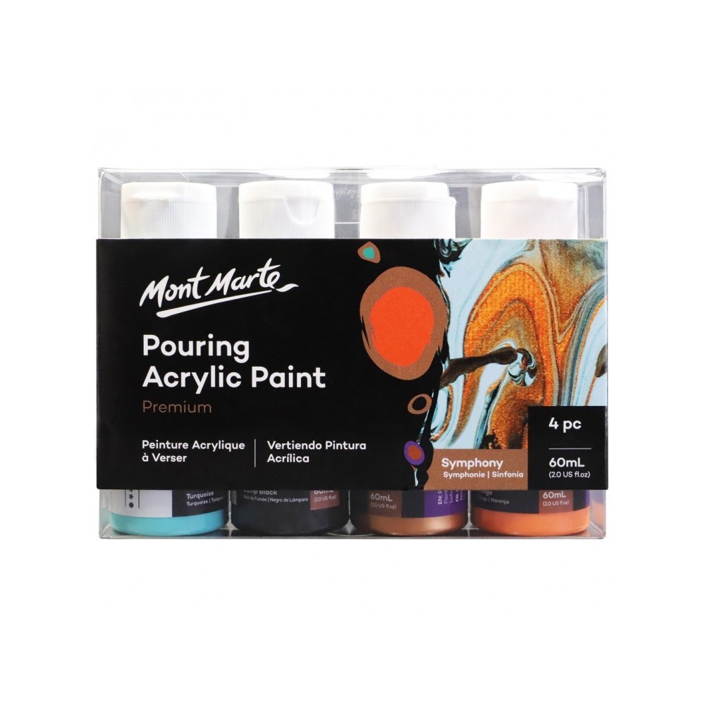 

Mont Marte Pouring Acrylic Paint 60ml 4pc Set - Symphony / Cat Akrilik