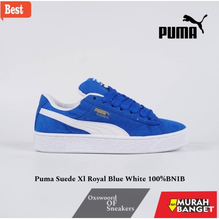 sepatu cowok model sekarang Puma Suede Xl Royal Blue White - Blue White, 39