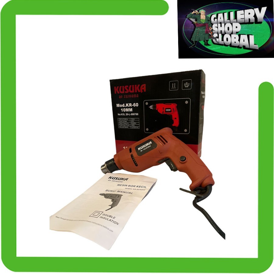 Kusuka Mesin Bor KR-60 - Electrik Drill 10mm - Mesin Bor Listrik