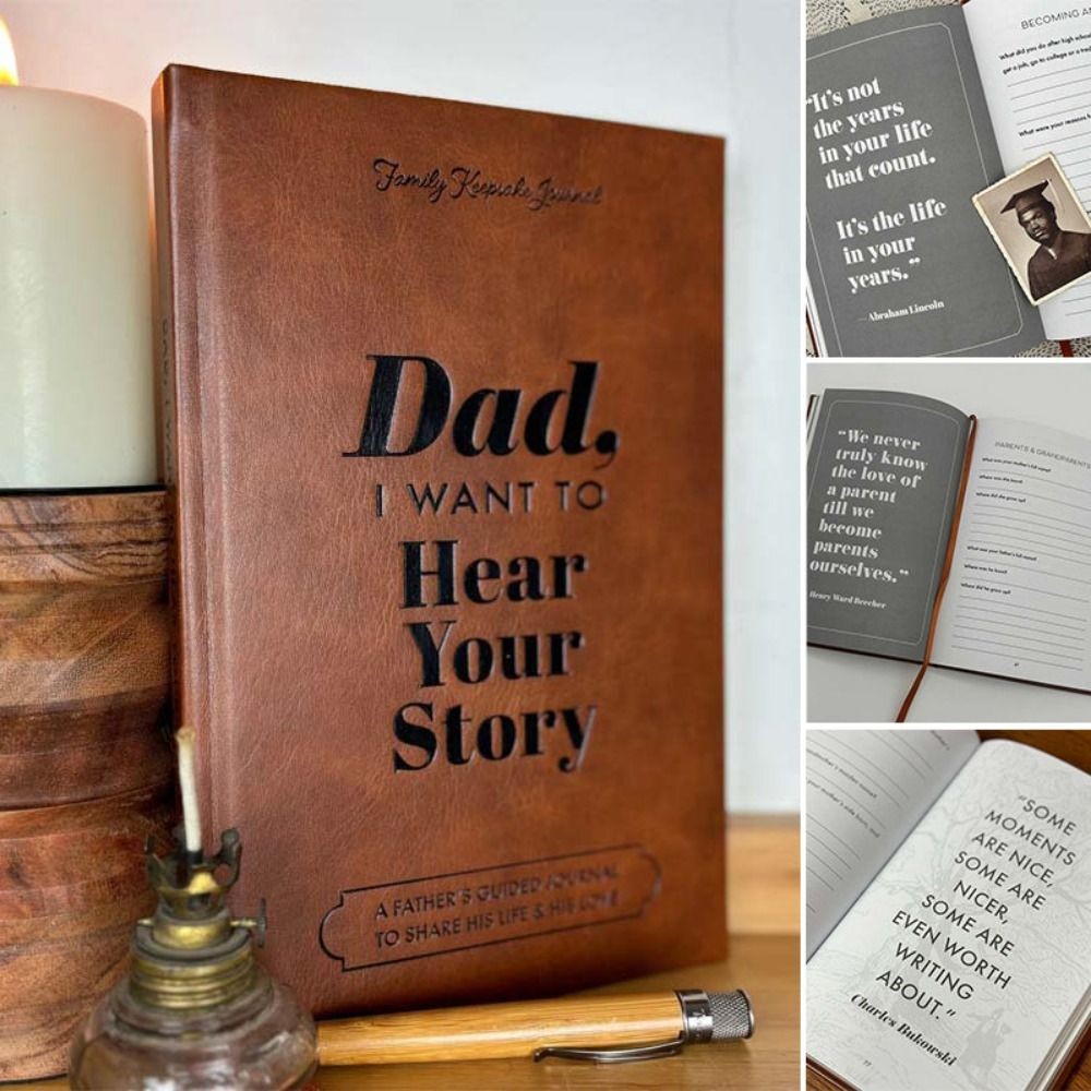 

Dad, I Want to Hear Your Story Heirloom Edition A Fathers Guided Journal To Share His Life and His Love Dad's Story Leather