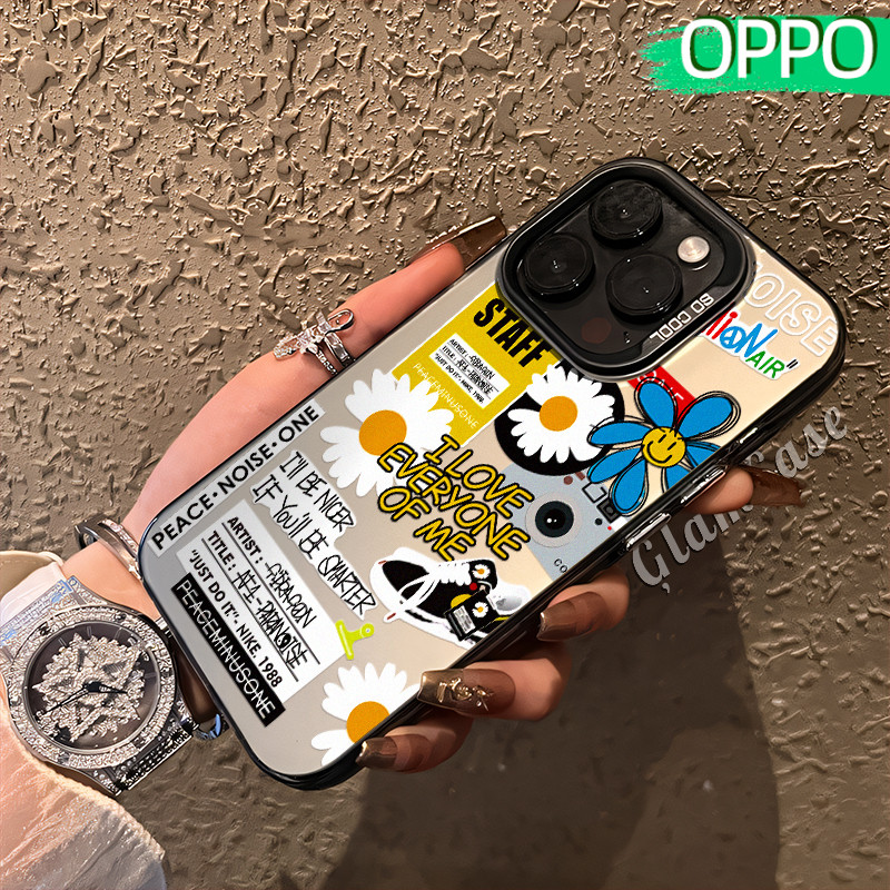 Kekinian Stussy Glossy Hologram PC Case OPPO A18 A57 A16 A15 A17 A60 A3x A3s A5s A54 A53 A12 A31 A58