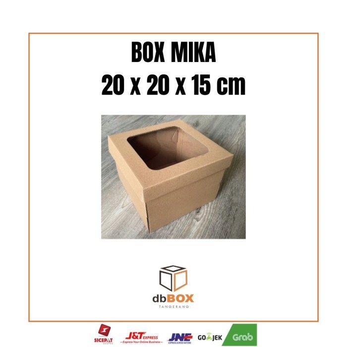 

BOX MIKA 20x20x15 cm | Box Die Cut & Easy Usage | Box Kue Bolu & Tart KARDUS MURAH | KARDUS BOX |KARDUS DIECUT