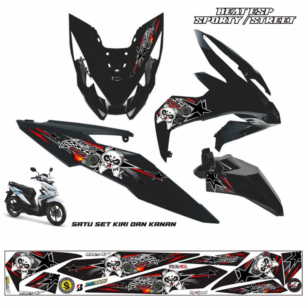 STRIPING BEAT SPORTY BEAT ESP VARIASI MOTIF KEREN SIMPLE KEREN VARIASI