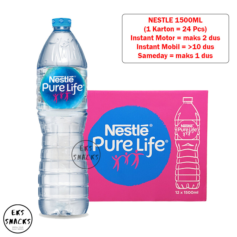 

New NESTLE PURE LIFE 1500ML - NESTLE 1500ML [1,5 Liter - 1 Dus Isi 12 Pcs]Premium