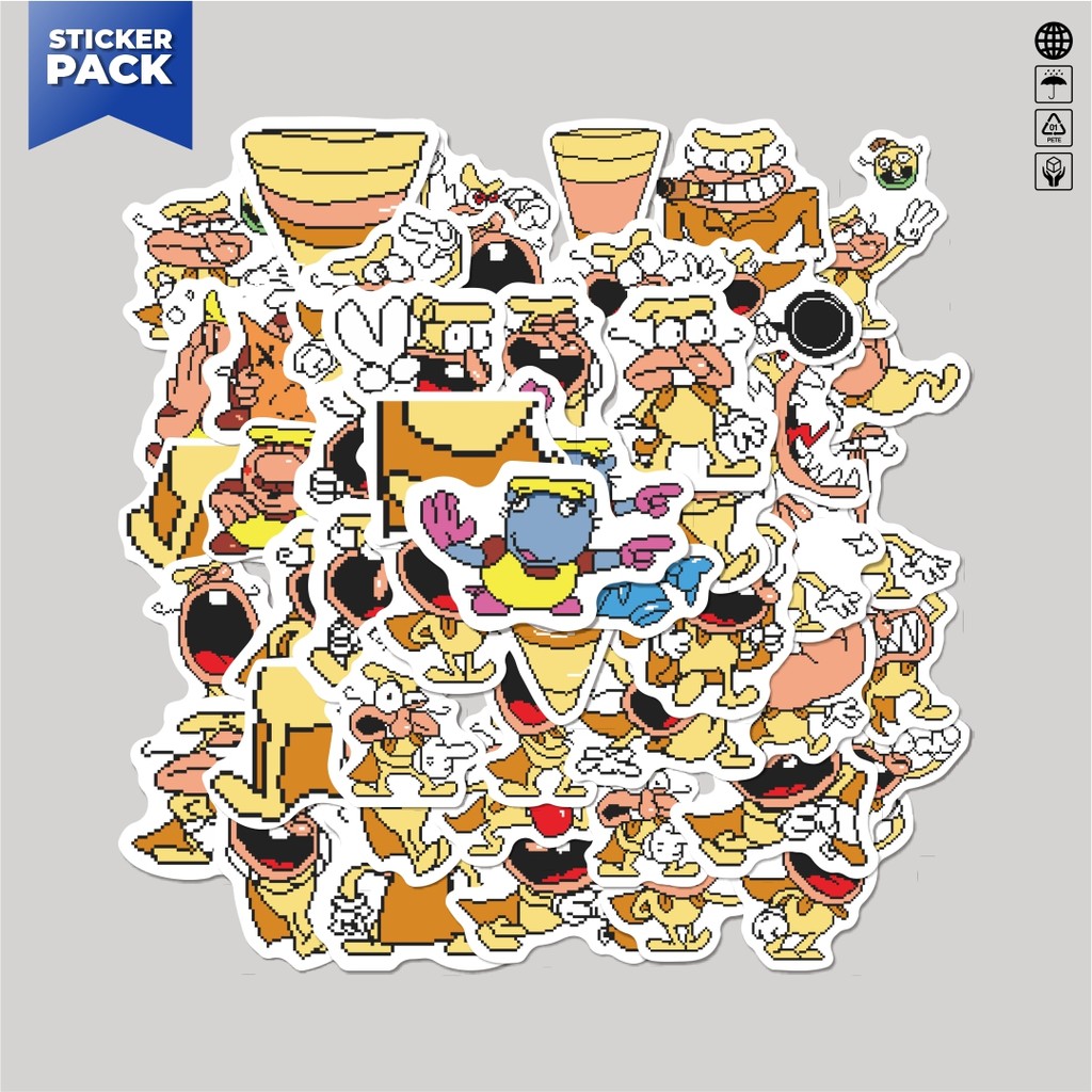 

[100PCS]Stiker Pack Stiker Pizza Tower V7 Aesthetic Vinyl Anti Air Dekorasi Sticker Laptop Buku Journal Koper Helm Casing HP Gitar Helm Skateboard