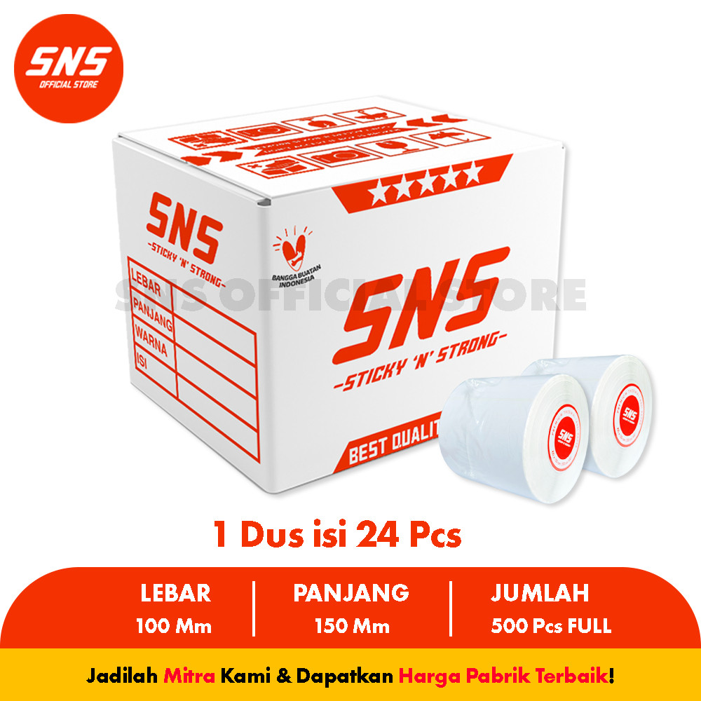 

(1 DUS / KARTON) Label Thermal Roll A6 / 100 x 150 mm isi 500 Pcs - SINAR LAKBAN ( SAMEDAY /INSTANT )