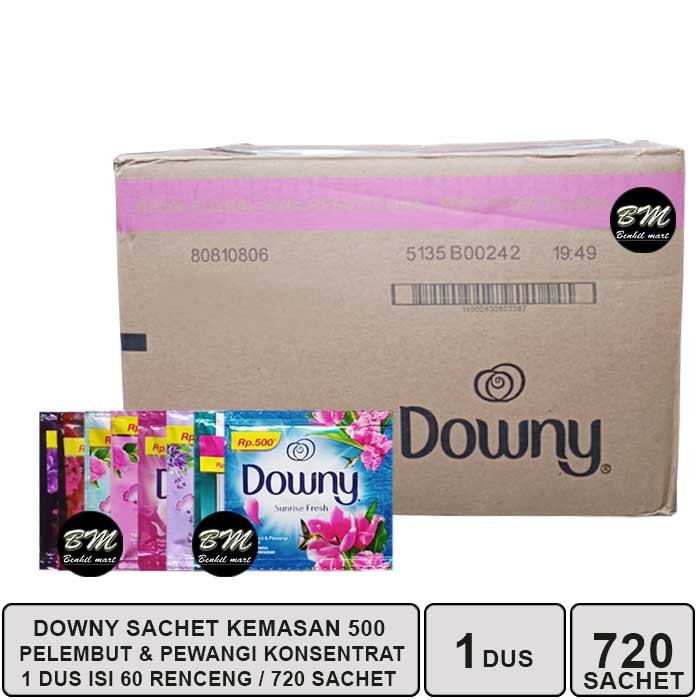1 DUS ISI 60 SACHET PEWANGI CAIR DOWNY KEMASAN 500 (GOPEK)