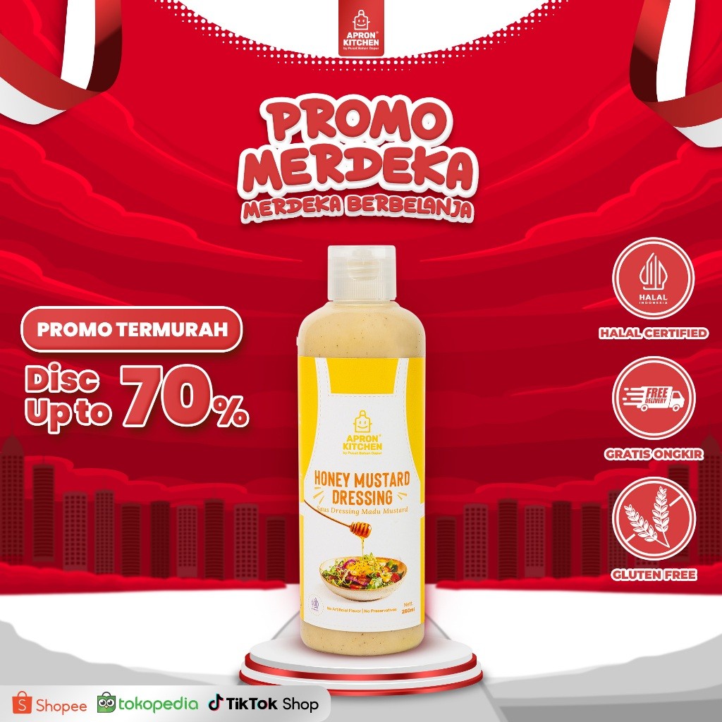 

Apron Kitchen Honey Mustard Salad Dressing Saus Madu Mustar 250ML
