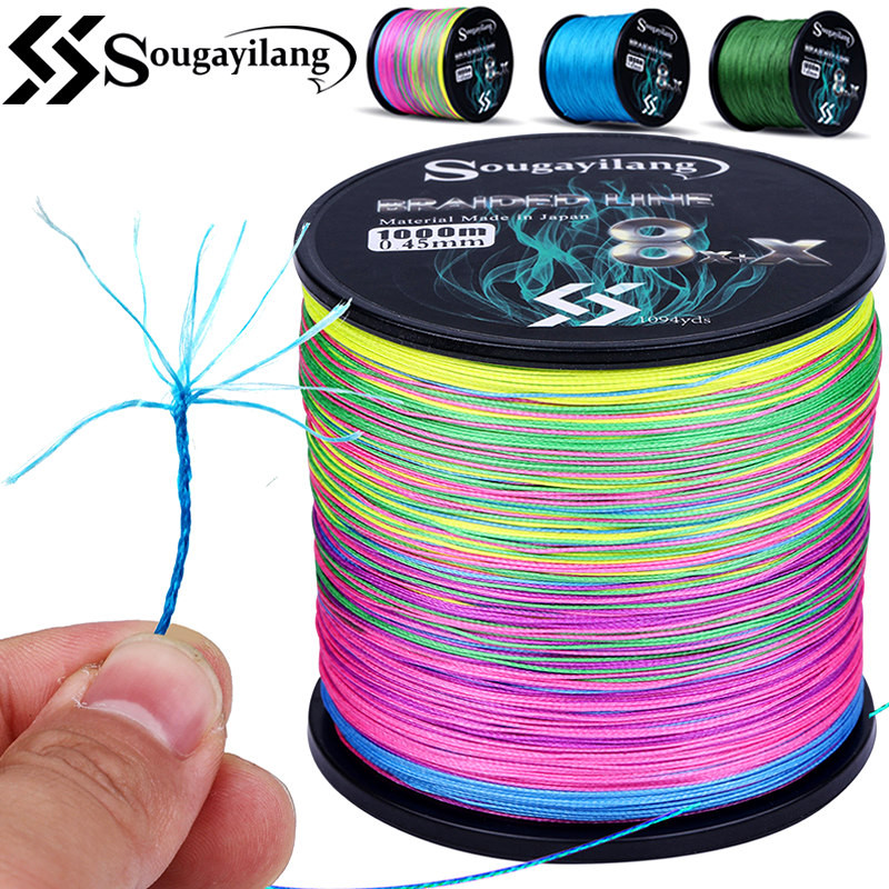 Sougayilang New 9 Strands PE Fishing Line Raid Fishing Line 300M 500M 1000M Multifilament Fishing Wi