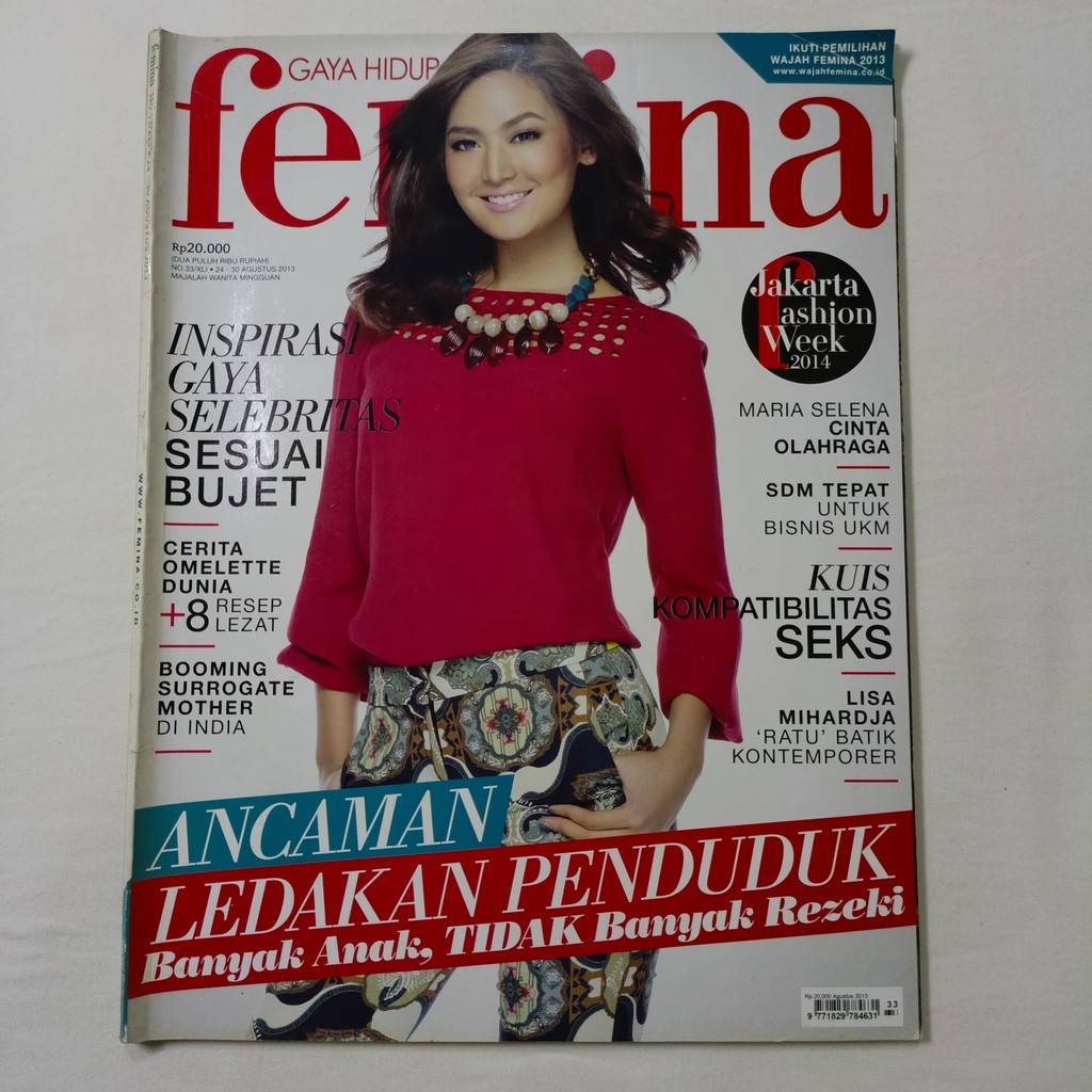 Majalah Femina Cover Maria Selena Tahun 2013