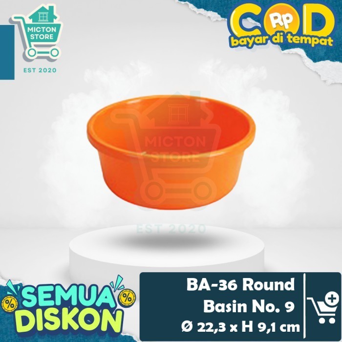 LUXTON Lion Star BA-36 Round Basin No. 9 Baskom Kecil Bulat Cuci Buah Sayur Daging Makanan Serbaguna
