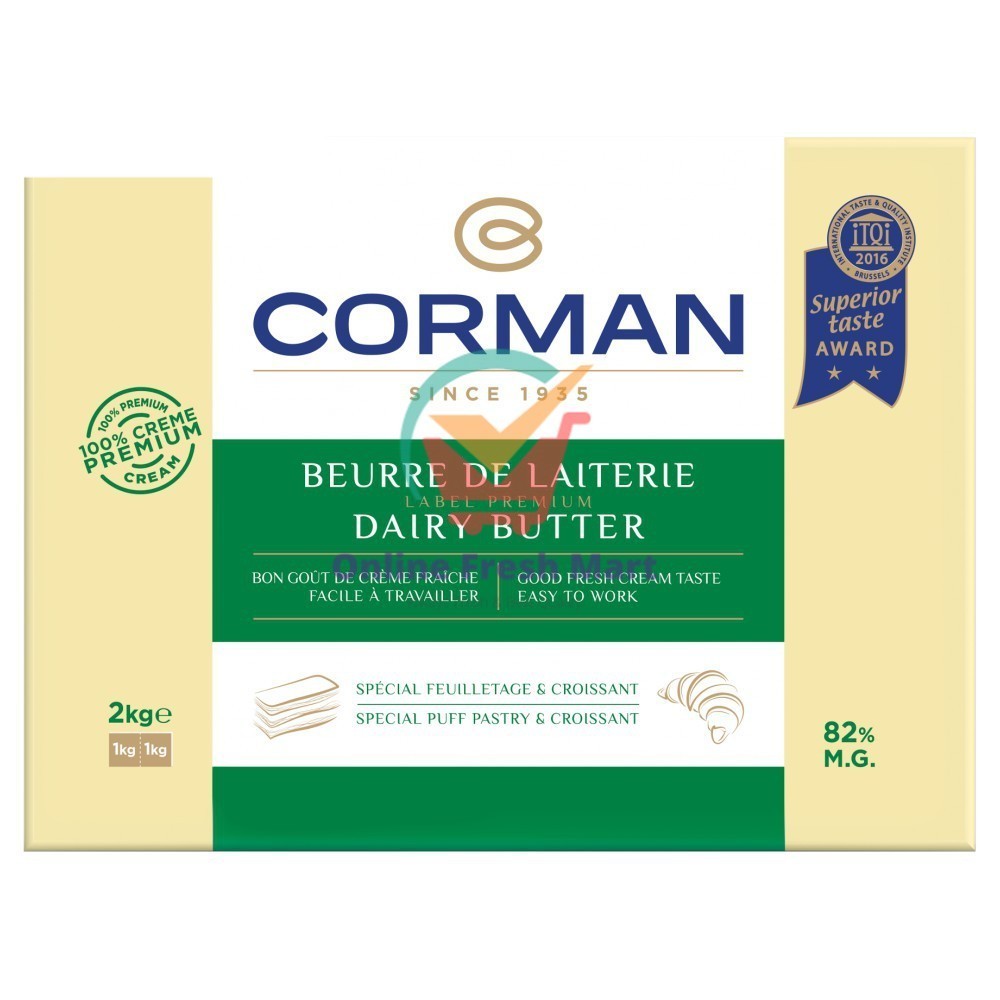 

Corman Butter Sheet 82% Fat untuk Puff Pastry, Croissant (250 gr) KHUSUS GOSEND - Online Fresh Mart Denpasar