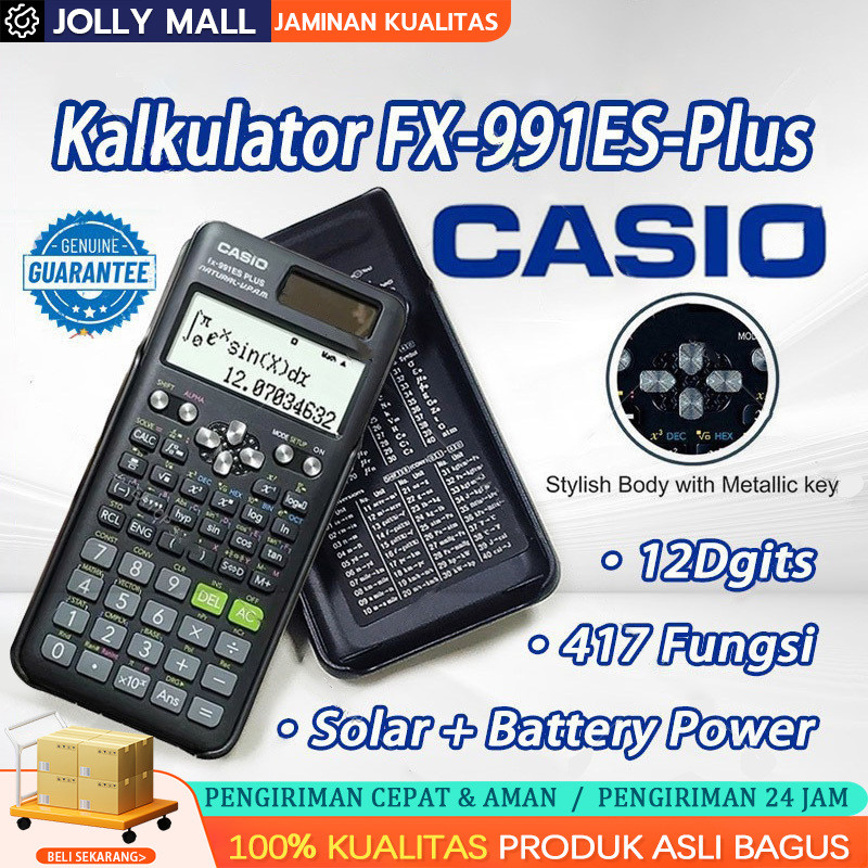 

Kalkulator Scientific Casio ilmiah FX-991EX/991ES-Plus 417 Fungsi Dua Sumber Tenaga Baterai Dan Tenaga Matahari 40 Konstanta Rumus Calculator Casio Scientific Kalkulator