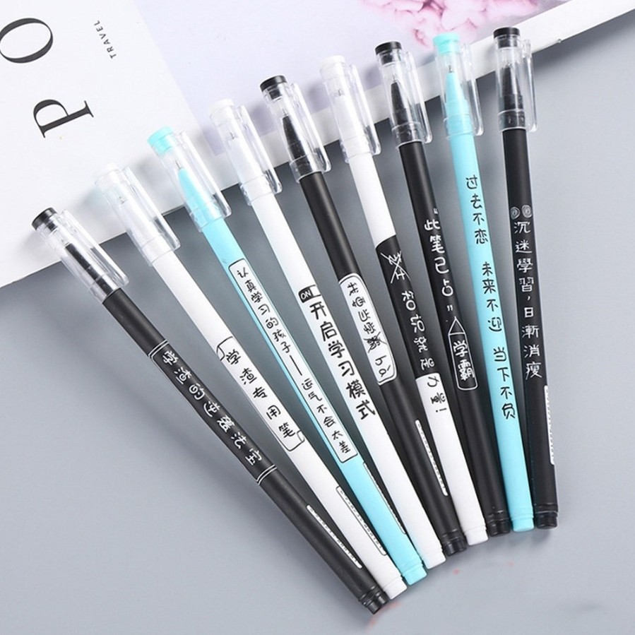 

Pulpen Gel 0.5mm / Pulpen Aksen Japanese Pelajar & Kantor Warna Hitam
