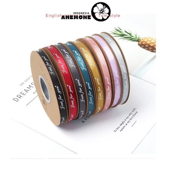 

ANEMONE - PTA4 FOR U (MINI) Pita Satin Roll Motif Always By Your Side/Pita Kado 1cm/Pita Dekorasi Buket