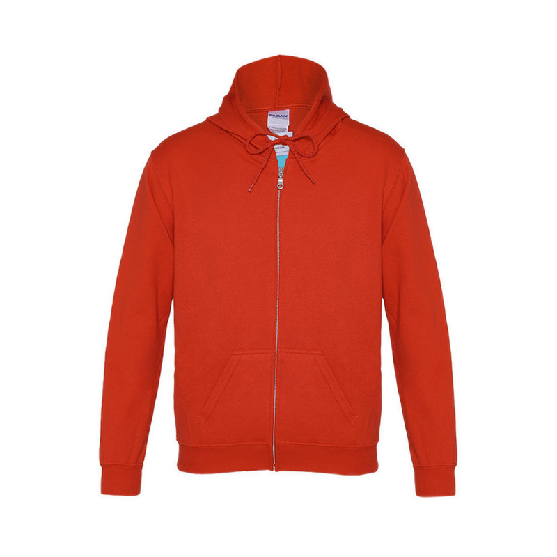 Gildan Zipper Hooded Men Hoodie - Red