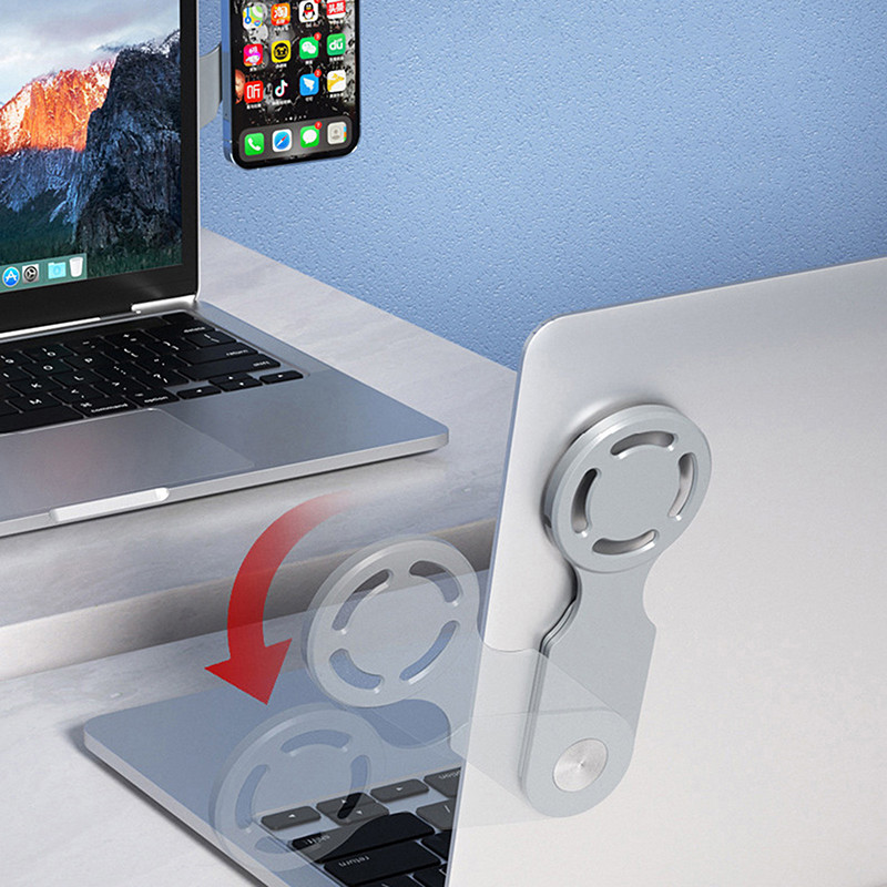 

Magnetic Laptop Screen Phone Holder For Magsafe For IOS 12 13 Computer Screen Lateral Magnetic Wireless Charging Stand