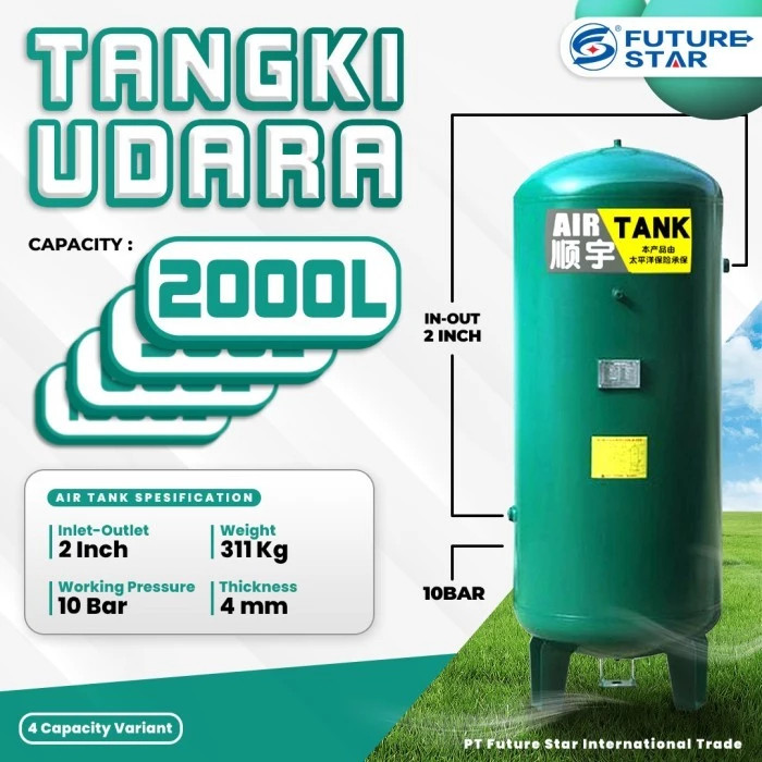 TANGKI ANGIN KOMPRESOR 2000 LITER / AIR RECEIVER TANK 2000 LITER