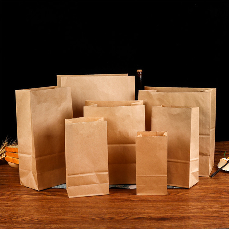 

25pcs kraft paper bag gift bags packaging biscuit candy food cookie bread seen snacks baking takeaway bags