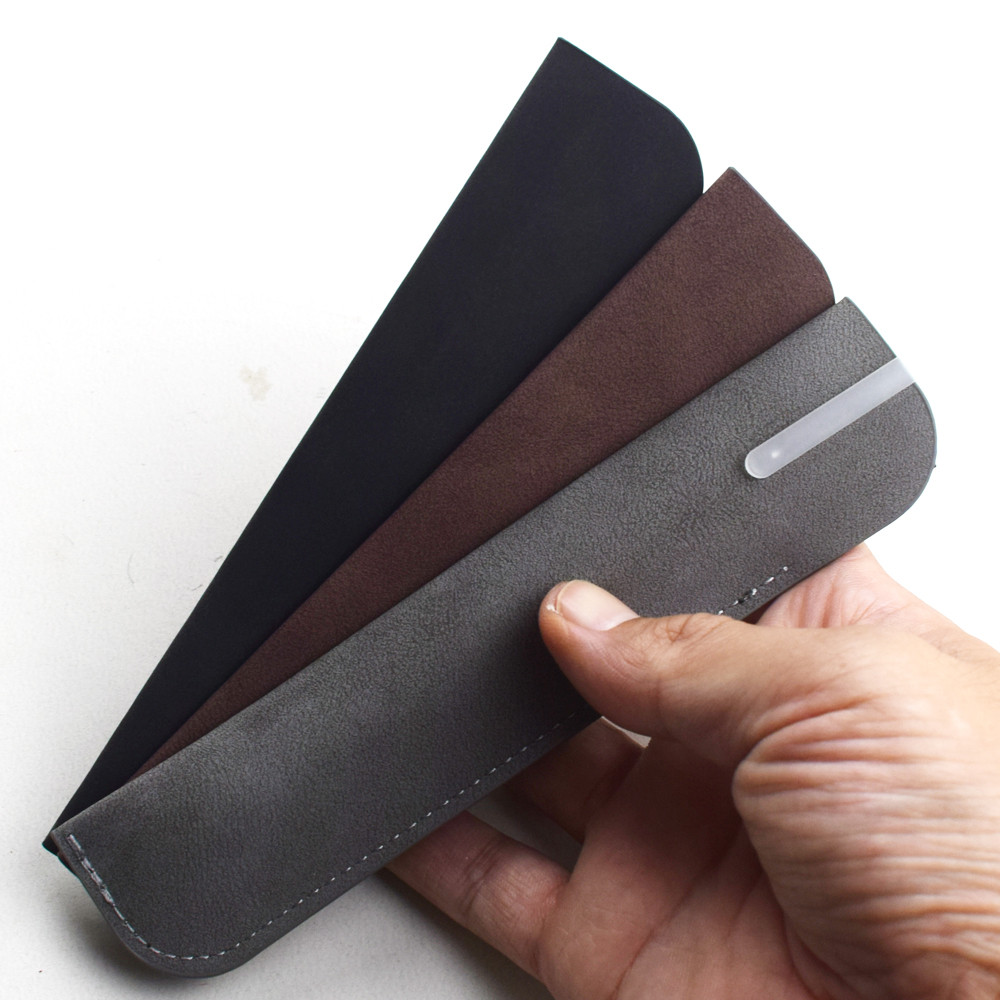 

Faux Leather Pencilcase Holder For One Pen Bag Organizer Protector Sleeve PU Pencil Case Stationery Office School Supplies