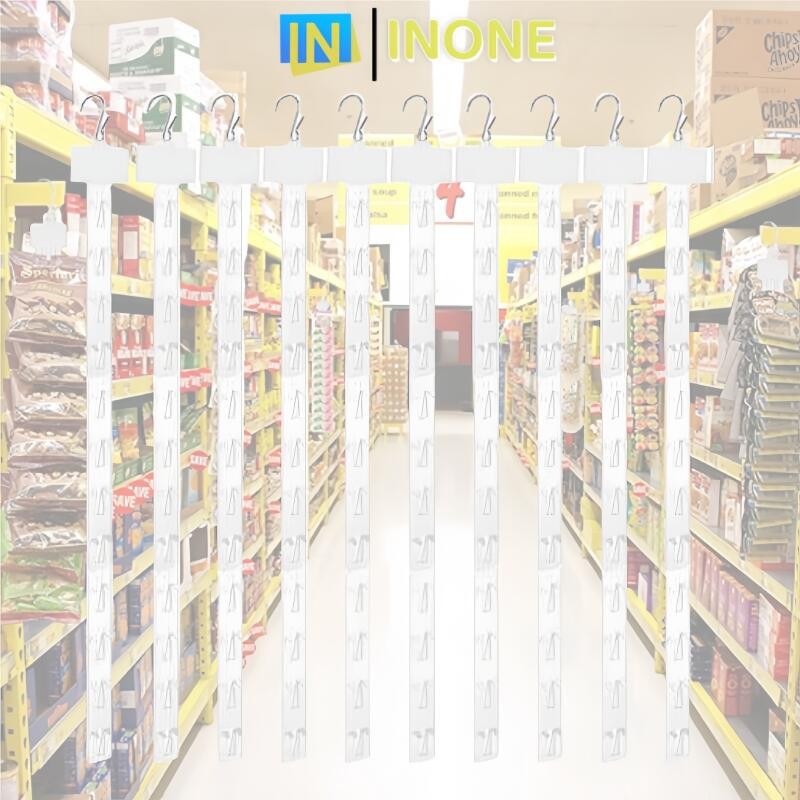 INONE - 20 Set Clip Strip Display Makanan / Klip Display Snack / Supermarket Snack Plastic Clip Stri