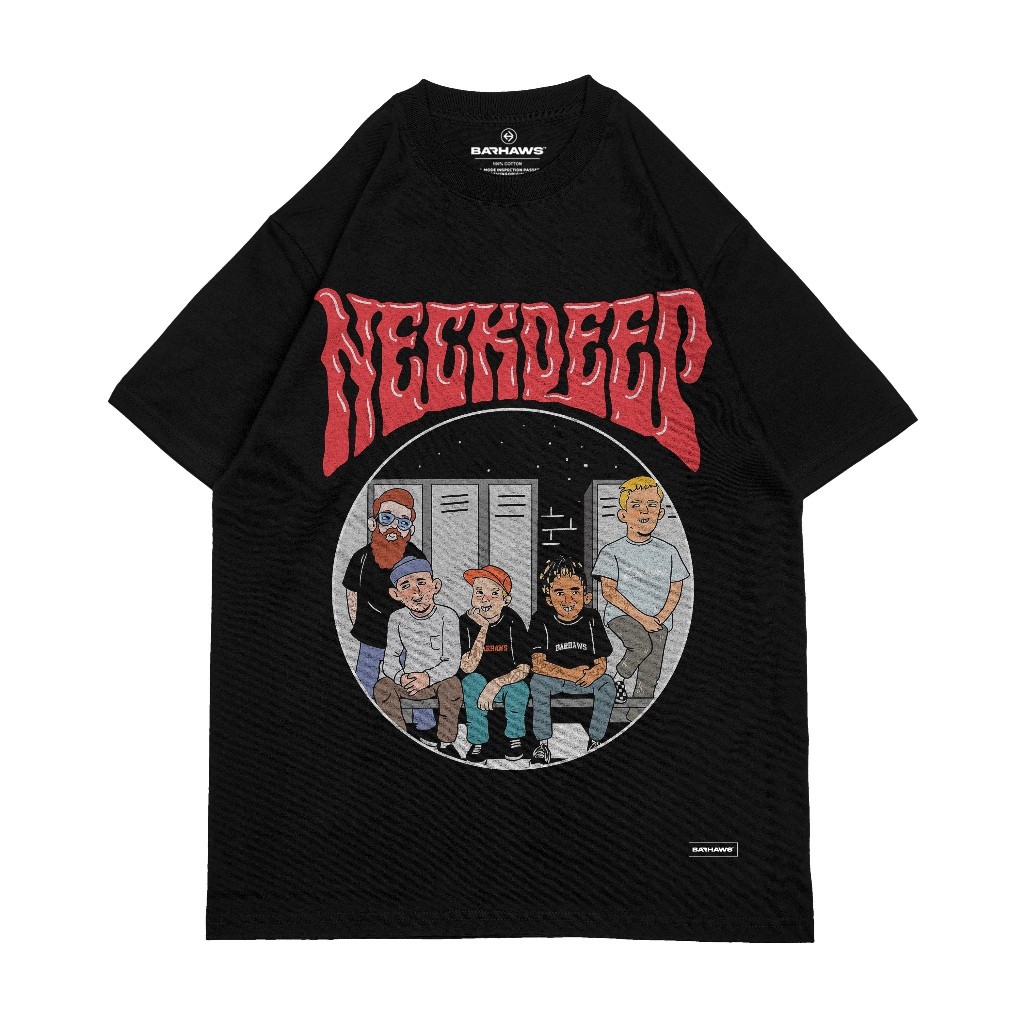 T-Shirt Band Neckdeep Oversize Black