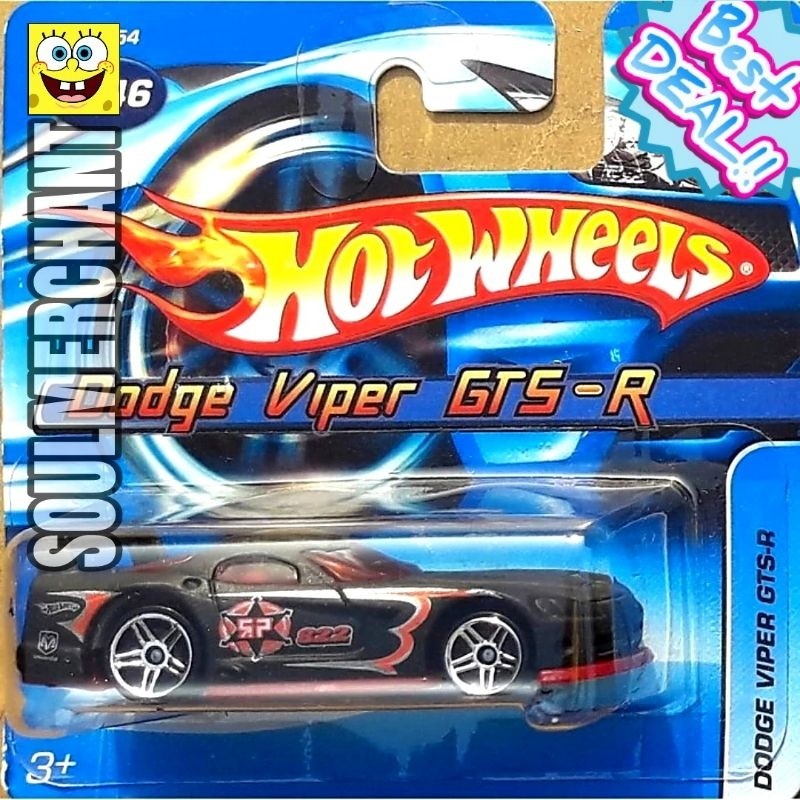 Hot Wheels Dodge Viper GTS-R Hitam Short Card Original