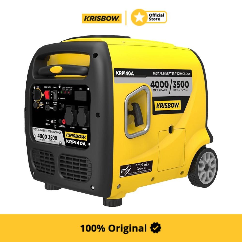 Krisbow Genset Bensin 4000 Watt 1Ph Silent Krpi40A Power Supply Generator Listrik Pengisi Daya Listr