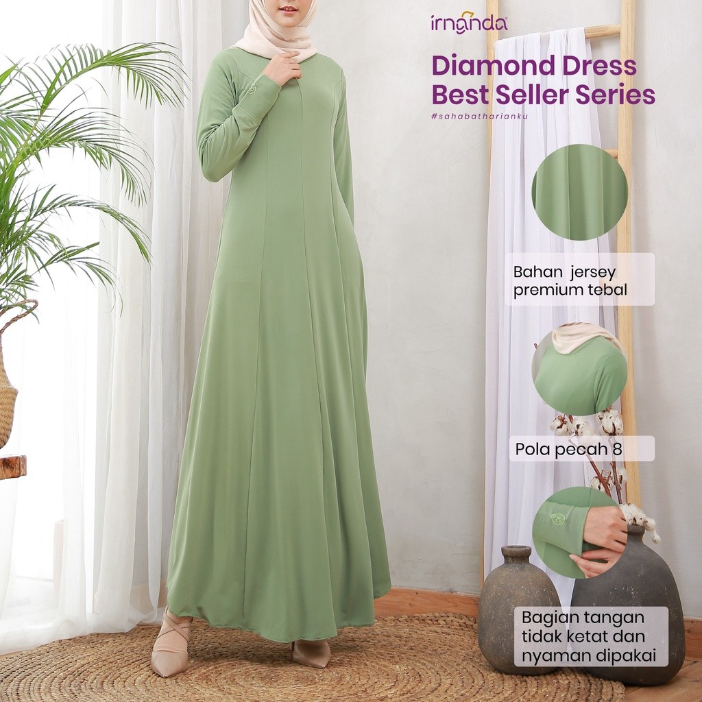 Irnanda Hijab - Gamis Diamond Polos Jersey Spandex Premium Tebal Slim Fit